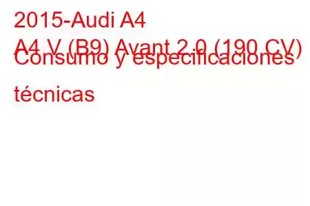 2015-Audi A4
A4 V (B9) Avant 2.0 (190 CV) Consumo y especificaciones técnicas