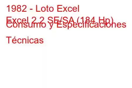 1982 - Loto Excel
Excel 2.2 SE/SA (184 Hp) Consumo y Especificaciones Técnicas