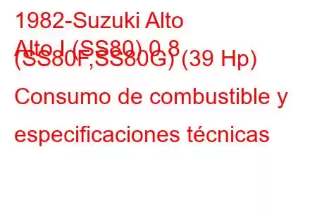 1982-Suzuki Alto
Alto I (SS80) 0.8 (SS80F,SS80G) (39 Hp) Consumo de combustible y especificaciones técnicas