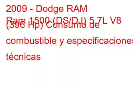 2009 - Dodge RAM
Ram 1500 (DS/DJ) 5.7L V8 (396 Hp) Consumo de combustible y especificaciones técnicas