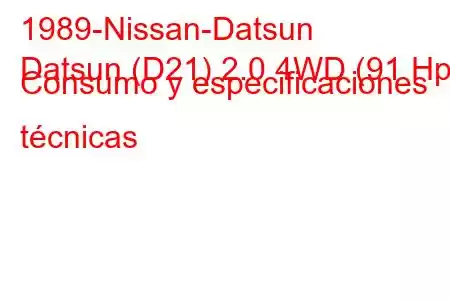 1989-Nissan-Datsun
Datsun (D21) 2.0 4WD (91 Hp) Consumo y especificaciones técnicas