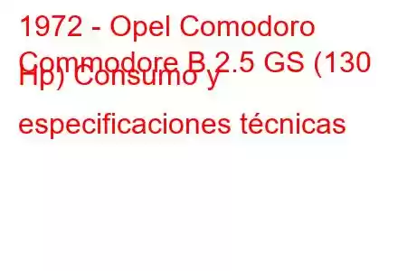 1972 - Opel Comodoro
Commodore B 2.5 GS (130 Hp) Consumo y especificaciones técnicas