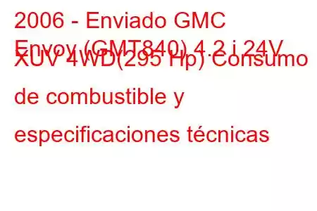 2006 - Enviado GMC
Envoy (GMT840) 4.2 i 24V XUV 4WD(295 Hp) Consumo de combustible y especificaciones técnicas