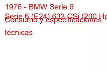 1976 - BMW Serie 6
Serie 6 (E24) 633 CSi (200 Hp) Consumo y especificaciones técnicas