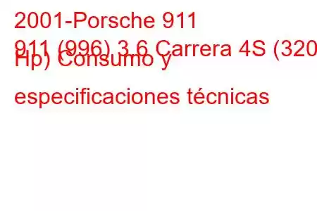 2001-Porsche 911
911 (996) 3.6 Carrera 4S (320 Hp) Consumo y especificaciones técnicas