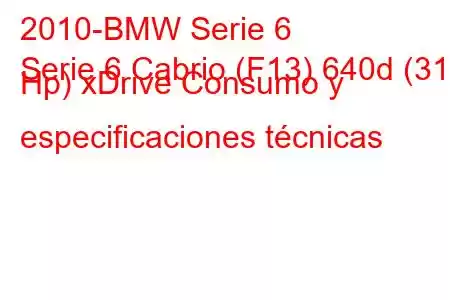 2010-BMW Serie 6
Serie 6 Cabrio (F13) 640d (313 Hp) xDrive Consumo y especificaciones técnicas