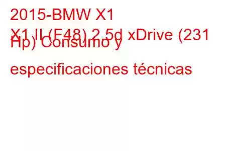 2015-BMW X1
X1 II (F48) 2.5d xDrive (231 Hp) Consumo y especificaciones técnicas