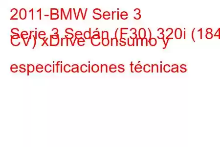 2011-BMW Serie 3
Serie 3 Sedán (F30) 320i (184 CV) xDrive Consumo y especificaciones técnicas