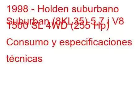 1998 - Holden suburbano
Suburban (8KL35) 5.7 i V8 1500 SL 4WD (255 Hp) Consumo y especificaciones técnicas