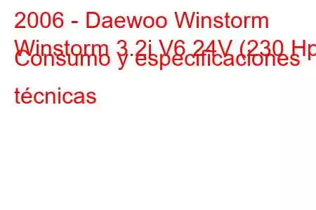 2006 - Daewoo Winstorm
Winstorm 3.2i V6 24V (230 Hp) Consumo y especificaciones técnicas