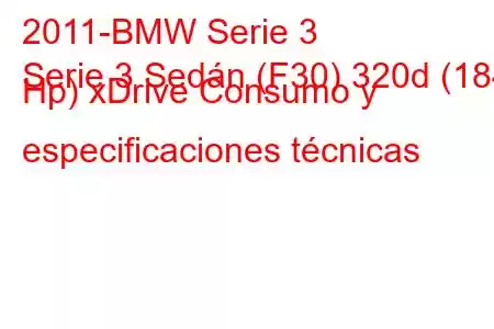 2011-BMW Serie 3
Serie 3 Sedán (F30) 320d (184 Hp) xDrive Consumo y especificaciones técnicas