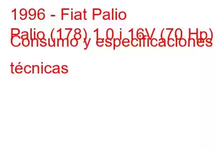 1996 - Fiat Palio
Palio (178) 1.0 i 16V (70 Hp) Consumo y especificaciones técnicas