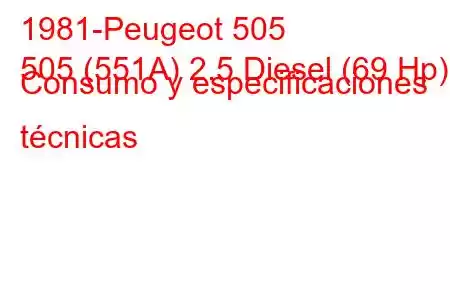 1981-Peugeot 505
505 (551A) 2.5 Diesel (69 Hp) Consumo y especificaciones técnicas