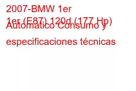 2007-BMW 1er
1er (E87) 120d (177 Hp) Automático Consumo y especificaciones técnicas