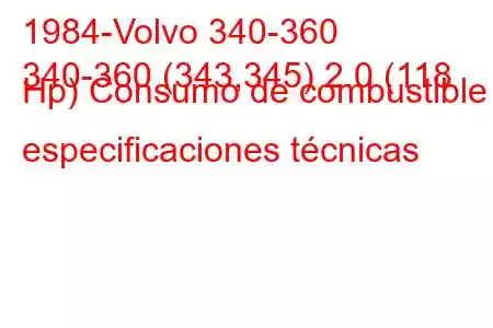 1984-Volvo 340-360
340-360 (343,345) 2.0 (118 Hp) Consumo de combustible y especificaciones técnicas