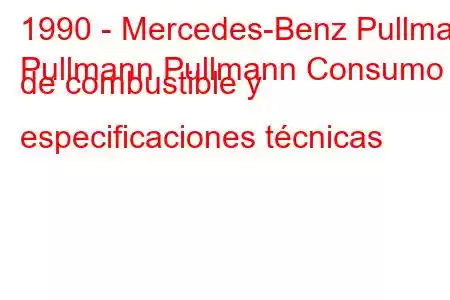 1990 - Mercedes-Benz Pullman
Pullmann Pullmann Consumo de combustible y especificaciones técnicas