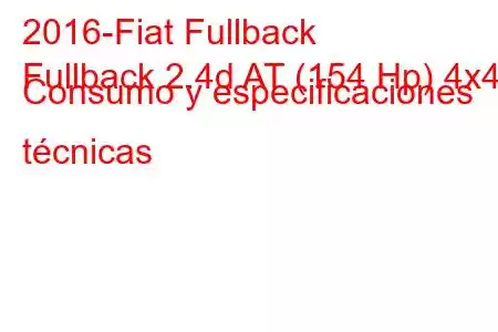 2016-Fiat Fullback
Fullback 2.4d AT (154 Hp) 4x4 Consumo y especificaciones técnicas