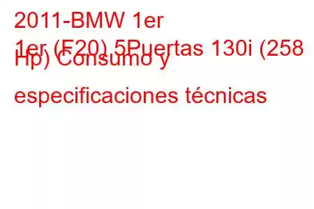 2011-BMW 1er
1er (F20) 5Puertas 130i (258 Hp) Consumo y especificaciones técnicas