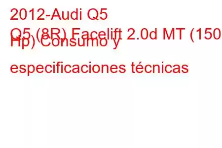 2012-Audi Q5
Q5 (8R) Facelift 2.0d MT (150 Hp) Consumo y especificaciones técnicas