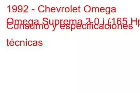 1992 - Chevrolet Omega
Omega Suprema 3.0 i (165 Hp) Consumo y especificaciones técnicas