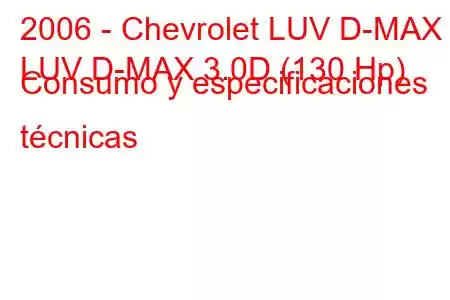 2006 - Chevrolet LUV D-MAX
LUV D-MAX 3.0D (130 Hp) Consumo y especificaciones técnicas