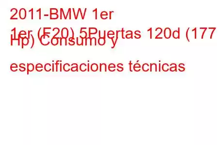 2011-BMW 1er
1er (F20) 5Puertas 120d (177 Hp) Consumo y especificaciones técnicas