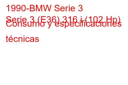 1990-BMW Serie 3
Serie 3 (E36) 316 i (102 Hp) Consumo y especificaciones técnicas