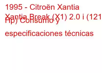 1995 - Citroën Xantia
Xantia Break (X1) 2.0 i (121 Hp) Consumo y especificaciones técnicas