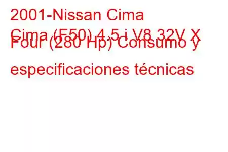 2001-Nissan Cima
Cima (F50) 4.5 i V8 32V X Four (280 Hp) Consumo y especificaciones técnicas