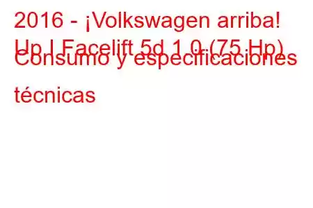 2016 - ¡Volkswagen arriba!
Up I Facelift 5d 1.0 (75 Hp) Consumo y especificaciones técnicas