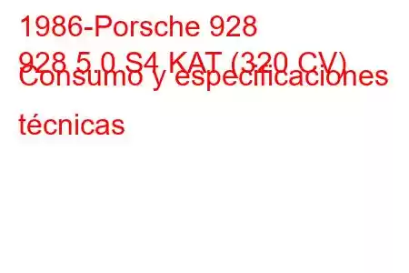 1986-Porsche 928
928 5.0 S4 KAT (320 CV) Consumo y especificaciones técnicas