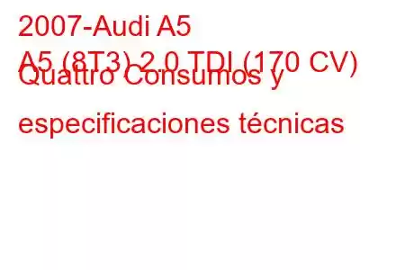 2007-Audi A5
A5 (8T3) 2.0 TDI (170 CV) Quattro Consumos y especificaciones técnicas