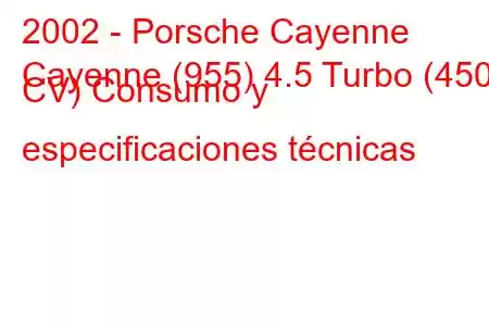 2002 - Porsche Cayenne
Cayenne (955) 4.5 Turbo (450 CV) Consumo y especificaciones técnicas