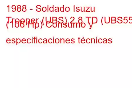 1988 - Soldado Isuzu
Trooper (UBS) 2.8 TD (UBS55) (106 Hp) Consumo y especificaciones técnicas