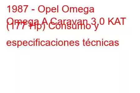 1987 - Opel Omega
Omega A Caravan 3.0 KAT (177 Hp) Consumo y especificaciones técnicas