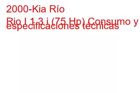 2000-Kia Río
Rio I 1.3 i (75 Hp) Consumo y especificaciones técnicas