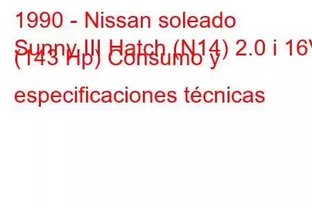 1990 - Nissan soleado
Sunny III Hatch (N14) 2.0 i 16V (143 Hp) Consumo y especificaciones técnicas