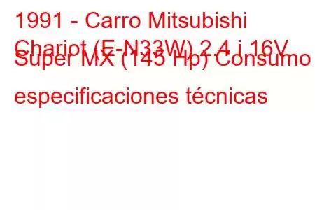 1991 - Carro Mitsubishi
Chariot (E-N33W) 2.4 i 16V Super MX (145 Hp) Consumo y especificaciones técnicas