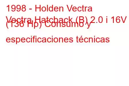 1998 - Holden Vectra
Vectra Hatcback (B) 2.0 i 16V (136 Hp) Consumo y especificaciones técnicas