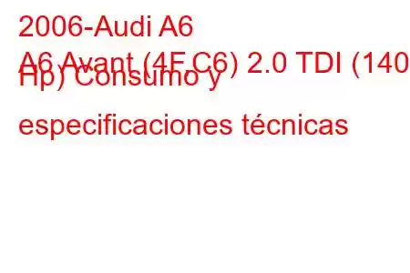 2006-Audi A6
A6 Avant (4F,C6) 2.0 TDI (140 Hp) Consumo y especificaciones técnicas