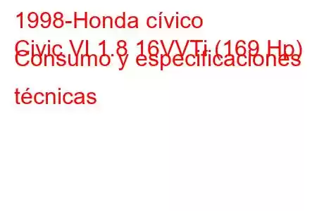 1998-Honda cívico
Civic VI 1.8 16VVTi (169 Hp) Consumo y especificaciones técnicas