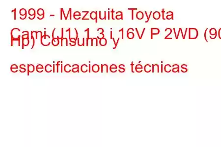 1999 - Mezquita Toyota
Cami (J1) 1.3 i 16V P 2WD (90 Hp) Consumo y especificaciones técnicas