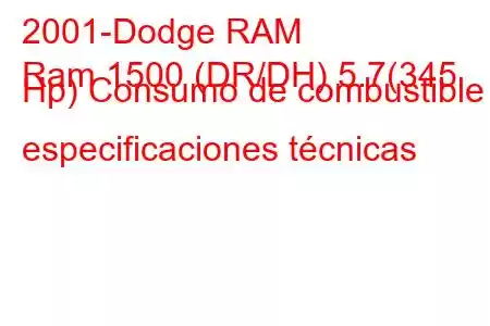 2001-Dodge RAM
Ram 1500 (DR/DH) 5.7(345 Hp) Consumo de combustible y especificaciones técnicas