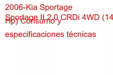 2006-Kia Sportage
Sportage II 2.0 CRDi 4WD (140 Hp) Consumo y especificaciones técnicas