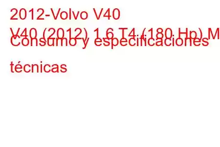 2012-Volvo V40
V40 (2012) 1.6 T4 (180 Hp) MT Consumo y especificaciones técnicas