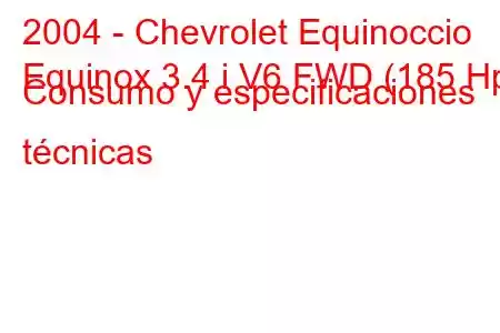 2004 - Chevrolet Equinoccio
Equinox 3.4 i V6 FWD (185 Hp) Consumo y especificaciones técnicas