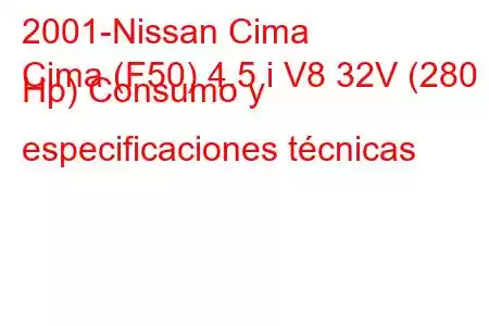 2001-Nissan Cima
Cima (F50) 4.5 i V8 32V (280 Hp) Consumo y especificaciones técnicas