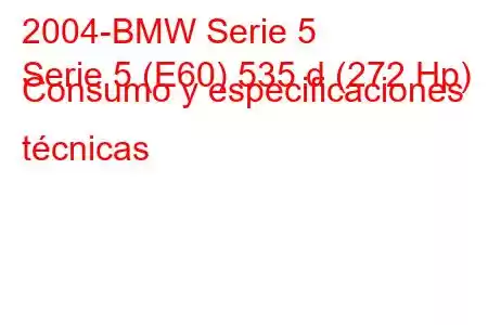 2004-BMW Serie 5
Serie 5 (E60) 535 d (272 Hp) Consumo y especificaciones técnicas