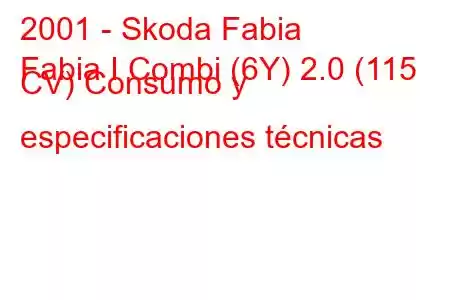 2001 - Skoda Fabia
Fabia I Combi (6Y) 2.0 (115 CV) Consumo y especificaciones técnicas