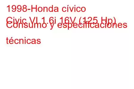 1998-Honda cívico
Civic VI 1.6i 16V (125 Hp) Consumo y especificaciones técnicas